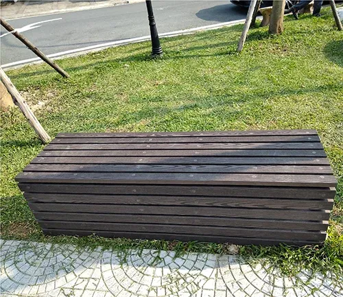 Ghế băng ốp gỗ nhựa ngoài trời