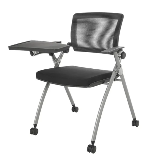 Ghế đào tạo có bàn gấp và bánh xe màu đen GB03