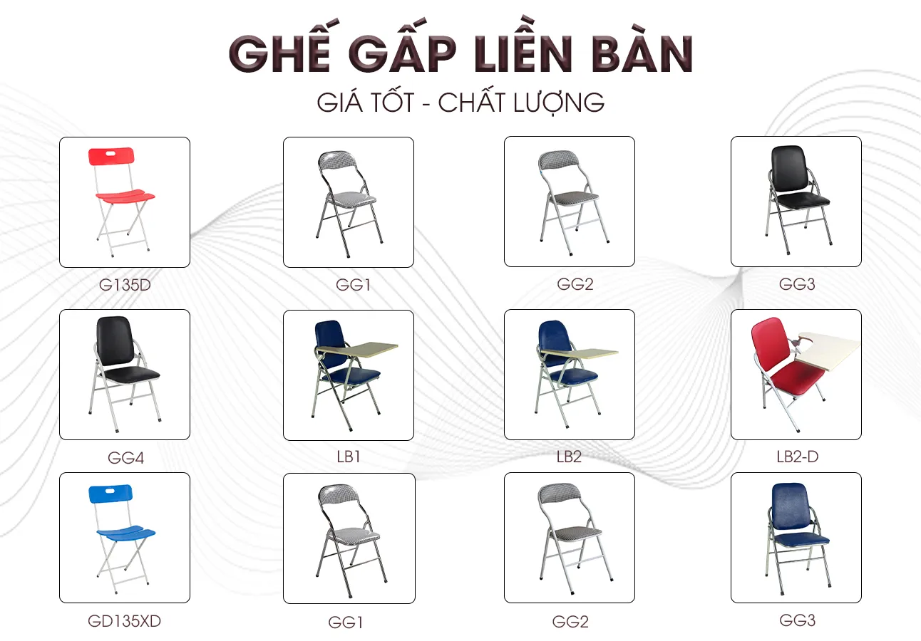 Ghế gấp liền bàn thanh lý, tiện lợi cho không gian nhỏ