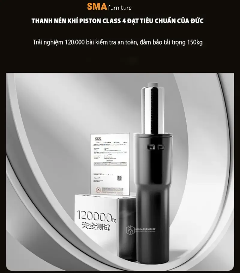 Piston ghế giám đốc cao cấp nhập khẩu đạt tiêu chuẩn BIFMA của Mỹ chịu lực tốt