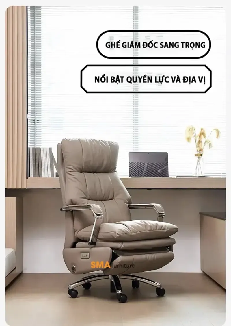 Ghế giám đốc cao cấp nhập khẩu với chất liệu da mềm mại