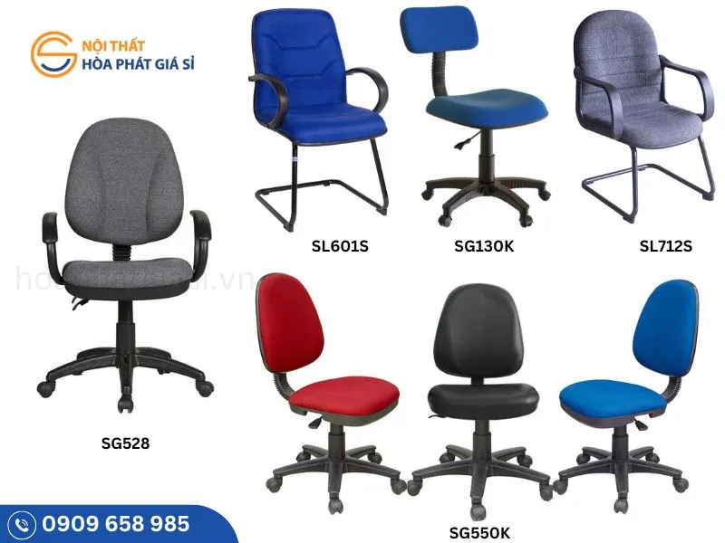 Ghế xoay bọc nỉ tối giản, êm ái, thích hợp cho văn phòng nhỏ