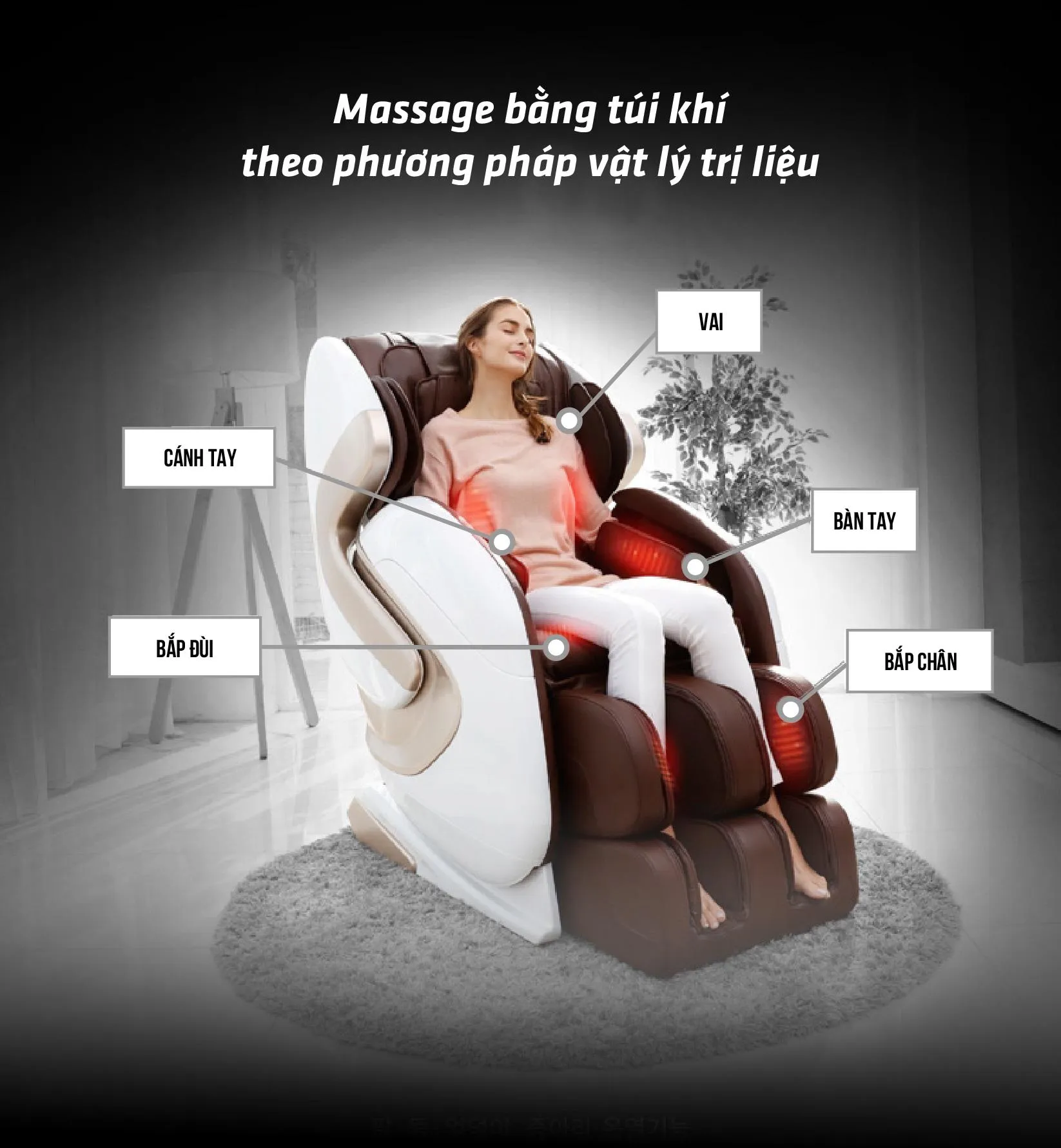 Massage bằng hệ thống túi khí toàn thân ghế massage