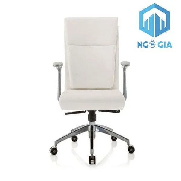 Ghế xoay màu trắng với chân xoay cao cấp