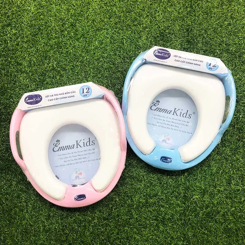 Ghế ngồi bồn cầu cho bé Emma Kids màu xanh hồng