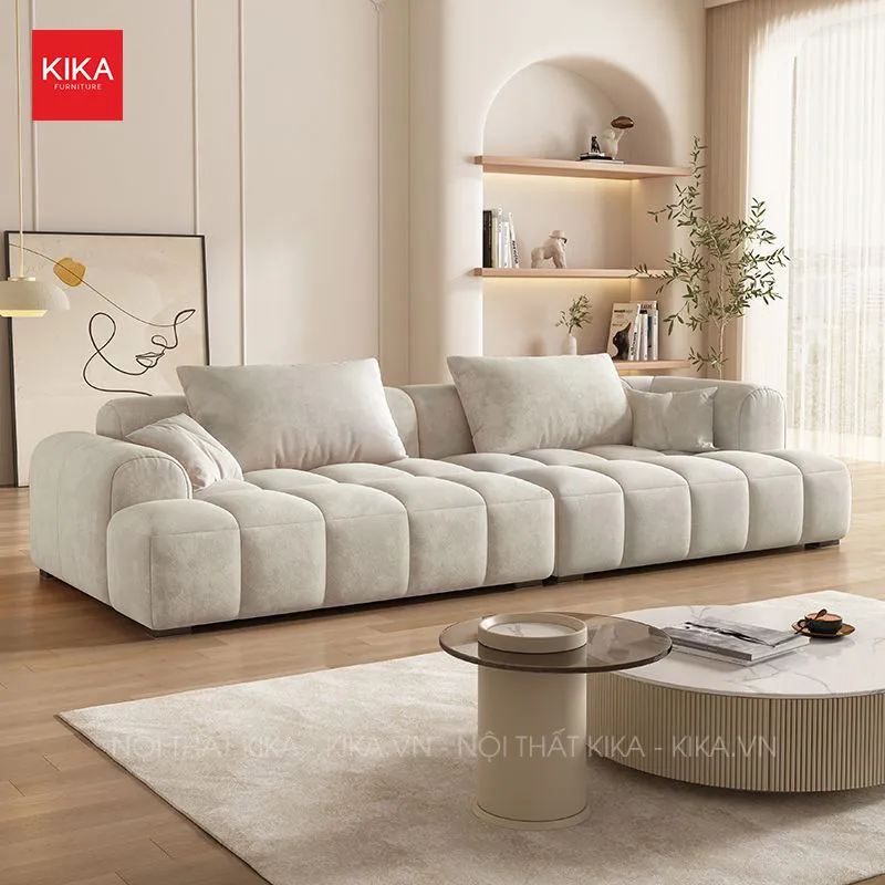 Ghế sofa bọc nỉ chung cư cao cấp nhiều màu, thiết kế đơn giản