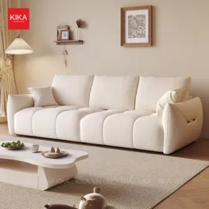 Ghế văng sofa bọc nỉ êm ái thiết kế hiện đại, màu xám sang trọng