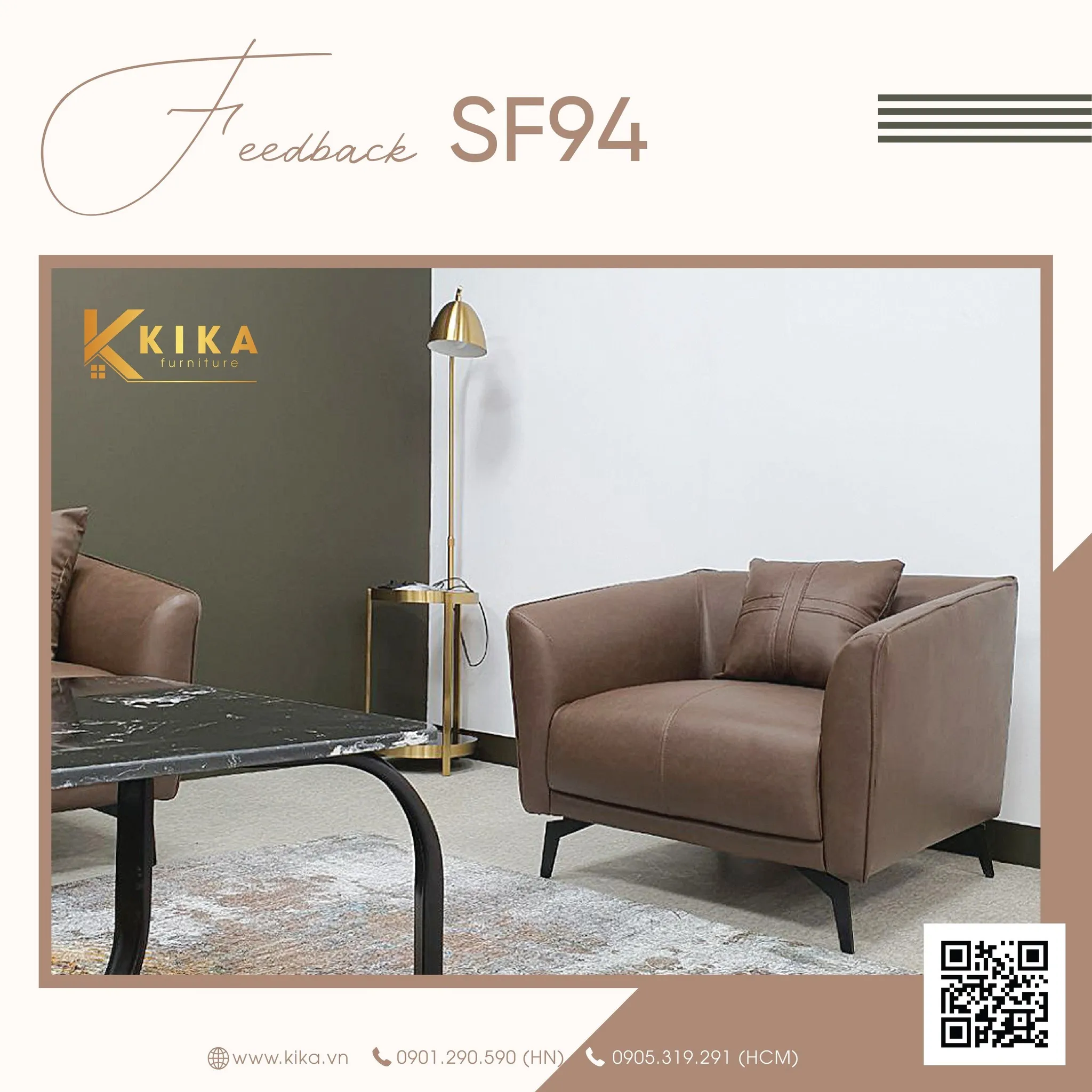 Ghế sofa đơn phòng khách nhỏ bọc da hiện đại