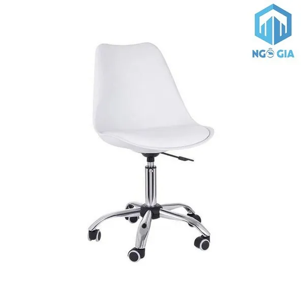Ghế xoay màu trắng không tay vịn