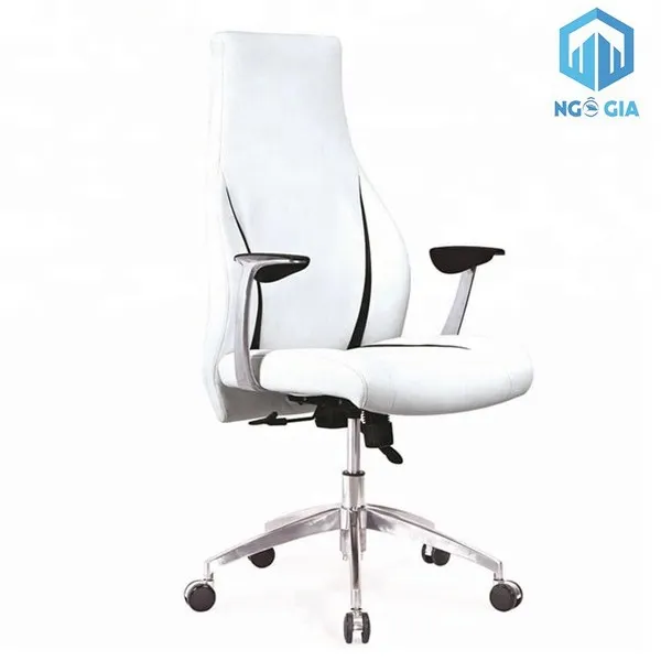 Ghế xoay màu trắng chế độ ngả lưng