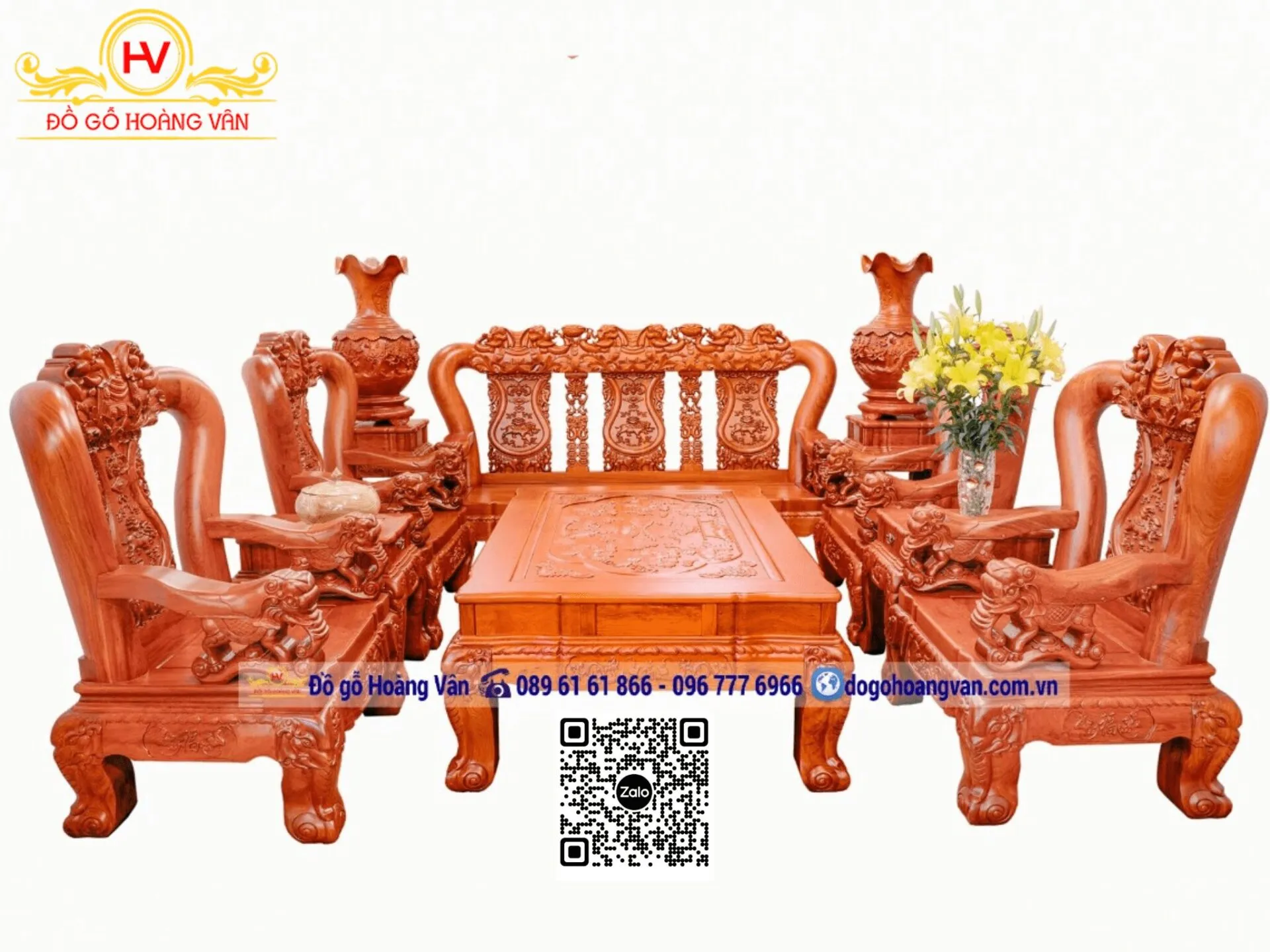 bàn ghế gỗ hương đồng kỵ cao cấp cho phòng khách