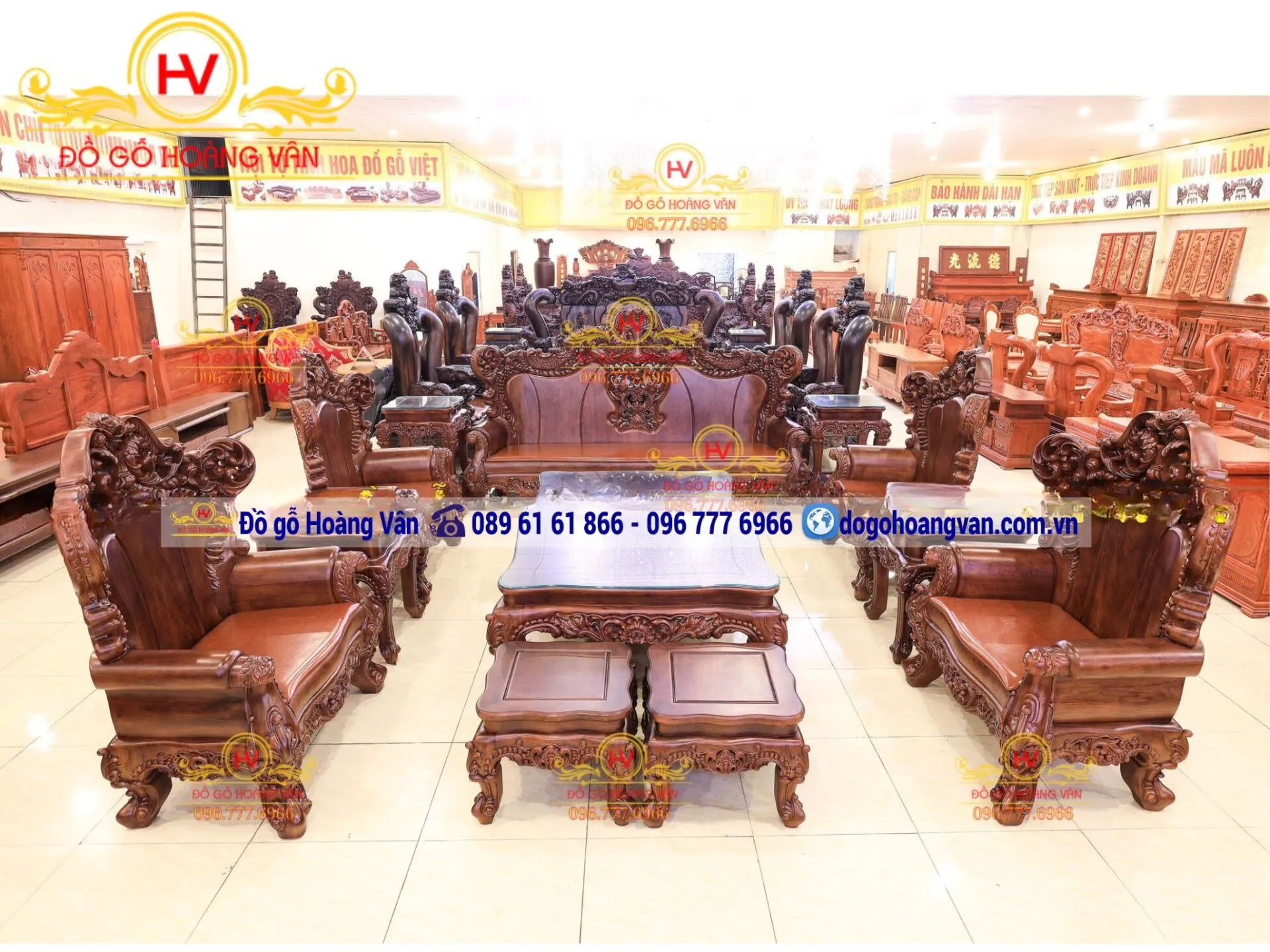 Bộ ghế hoàng gia khủng bằng gỗ hương Đồng Kỵ