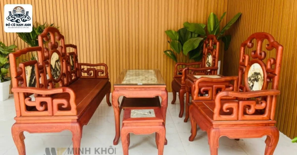 giá bộ bàn ghế móc gỗ hương
