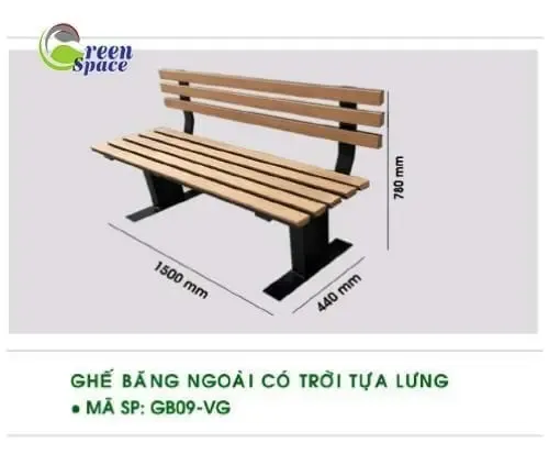 Giá ghế băng ngoài trời có tựa lưng