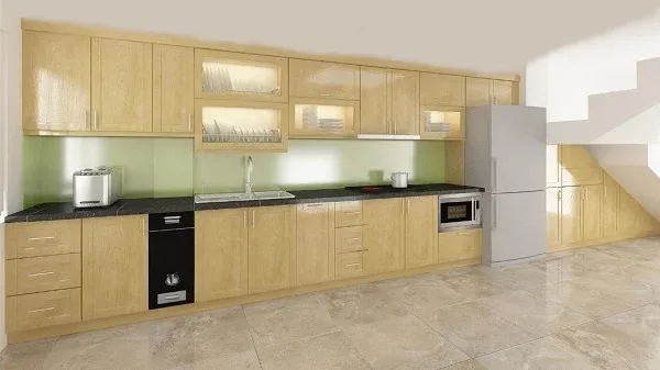 Tủ bếp gỗ sồi Nga phong cách hiện đại
