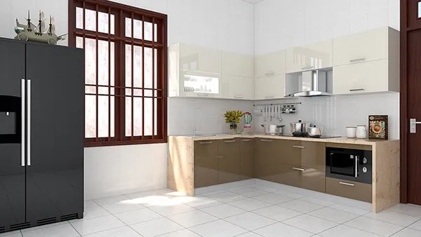 Tủ bếp chữ L tối ưu không gian góc