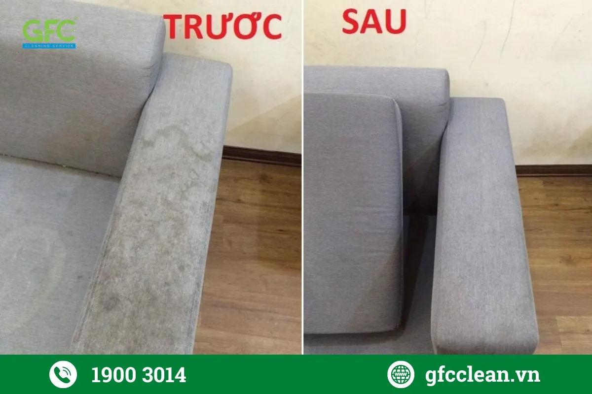 Sofa sau khi được giặt sạch bằng công nghệ hơi nước nóng tại Thủ Đức