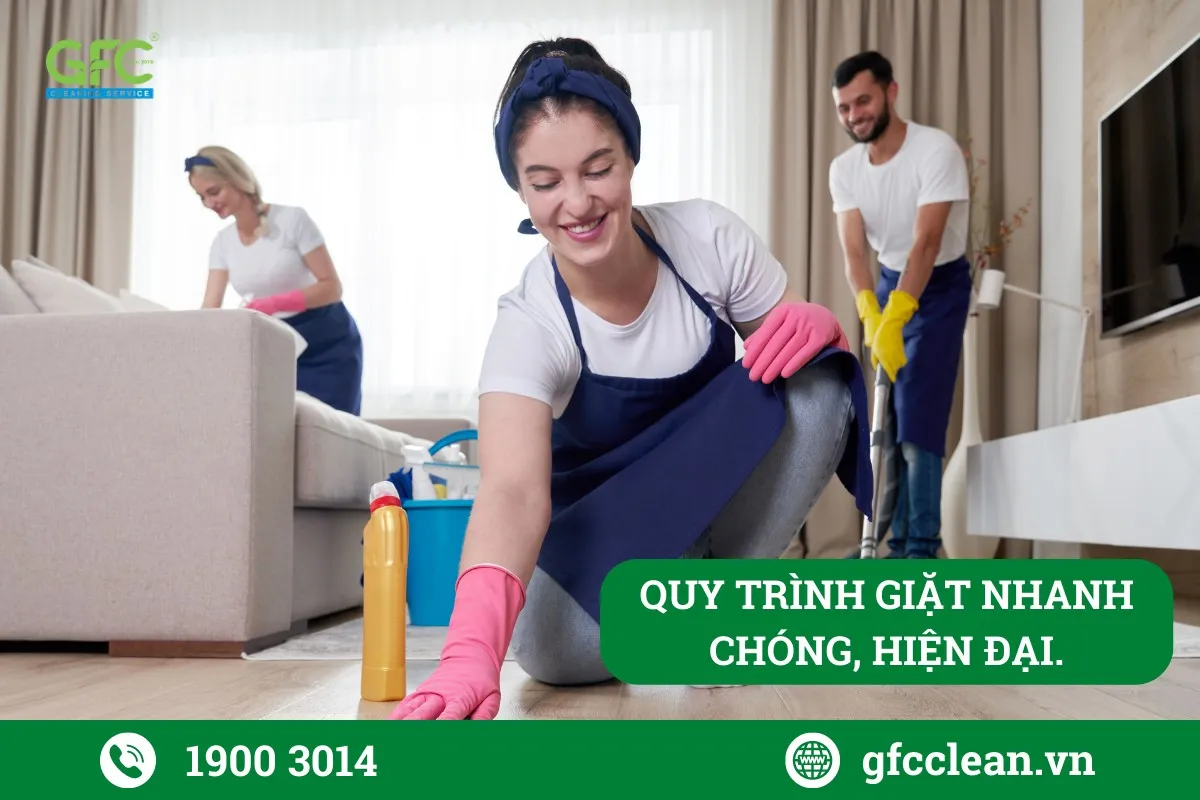 Quy trình giặt sofa chuyên nghiệp với đội ngũ lành nghề