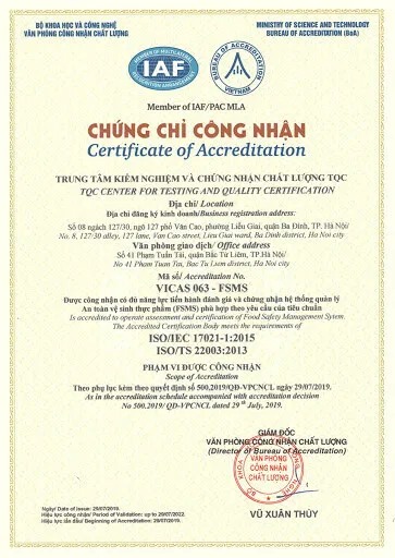 Giấy chứng nhận chất lượng sản phẩm nội thất gỗ