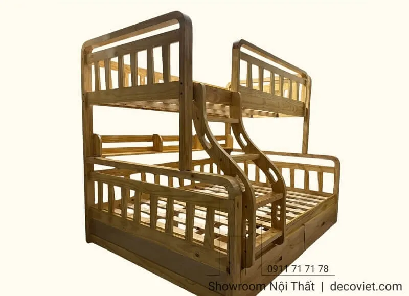 Giường 2 tầng 1m8 442T khung gỗ chắc chắn chịu tải trọng lớn