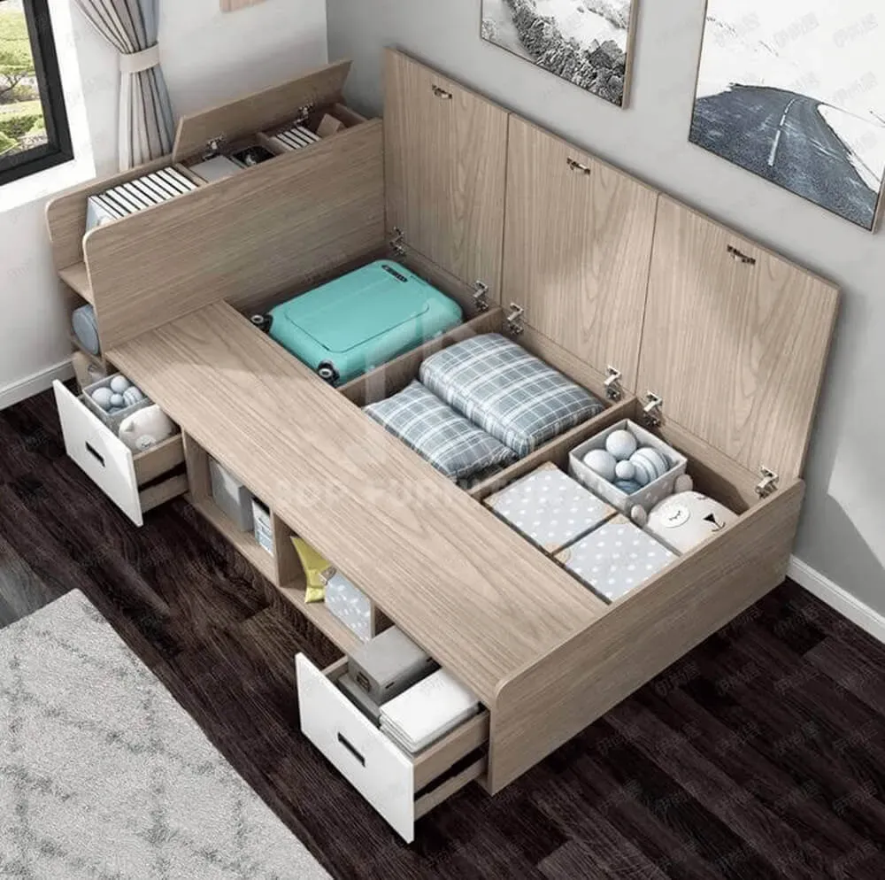 Góc chụp giường ngủ gỗ công nghiệp giá rẻ đặt trong phòng