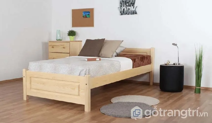 giường gỗ 4 chân cao