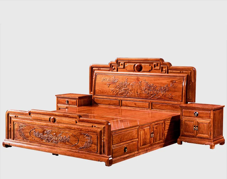 Mẫu giường gỗ Cẩm Lai mang đậm nét Á Đông, phù hợp cho các không gian cổ điển