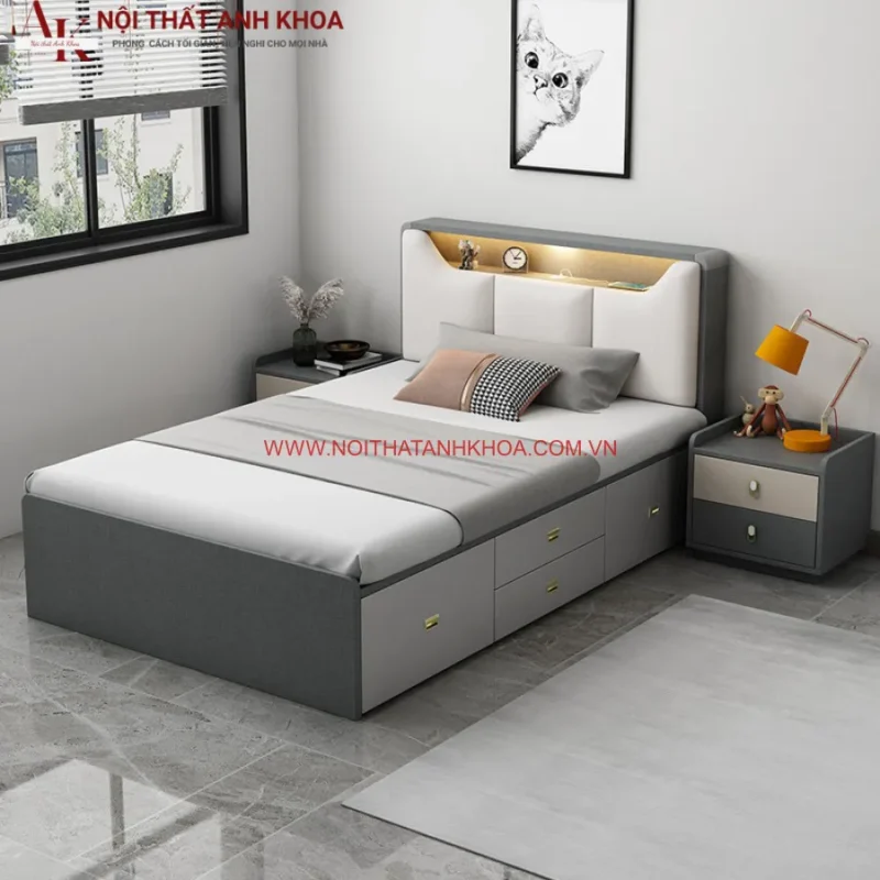 Giường Đơn 1m2 Có Ngăn Kéo: Giải Pháp Lưu Trữ Thông Minh Cho Phòng Ngủ Hiện Đại