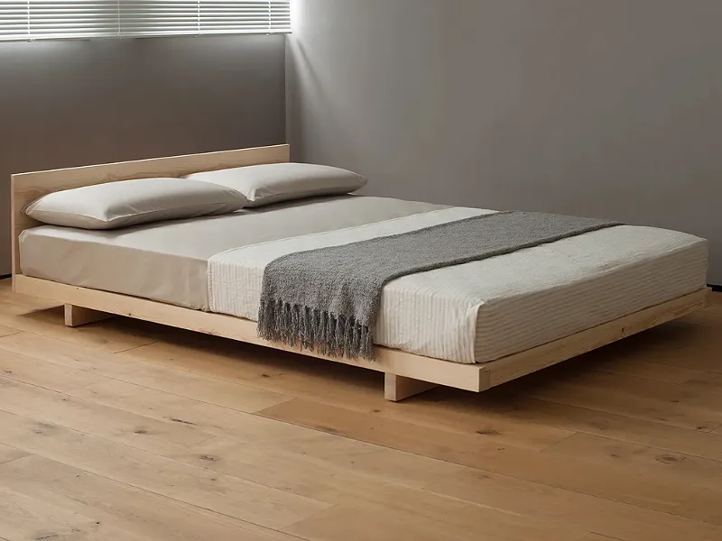 Giường kiểu Nhật thấp sát đất, phong cách tối giản