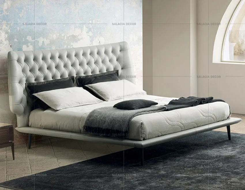 Giường tân cổ điển kích thước nhỏ gọn, phù hợp phòng 12-15m²