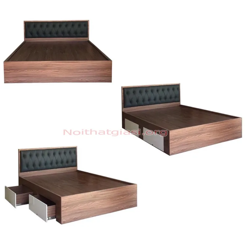 Giường Ngủ 1M8 Bọc Nệm Có Ngăn Kéo