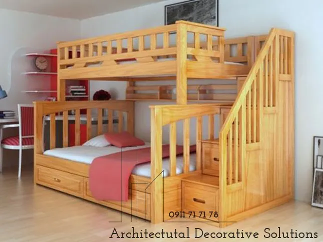 Mẫu giường tầng gỗ người lớn 435T chất liệu gỗ thông bền đẹp