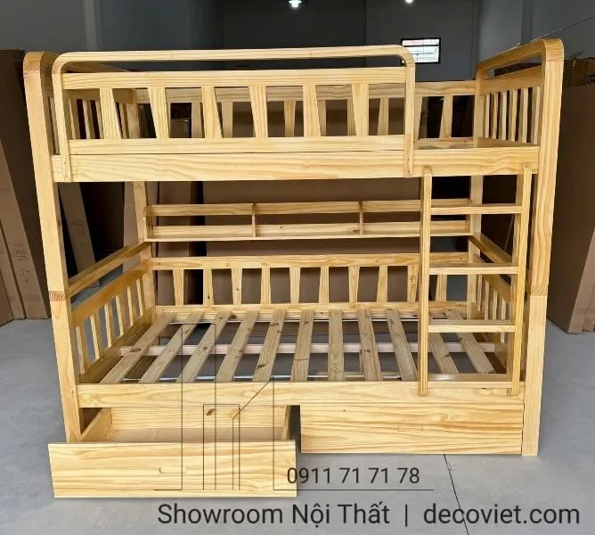 Giường 2 tầng 1m8 444T thiết kế tối giản tối ưu không gian làm việc