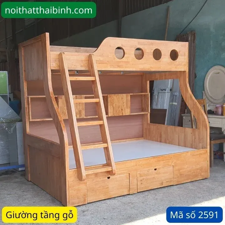 Giường tầng gỗ 1 2m đẹp giá rẻ