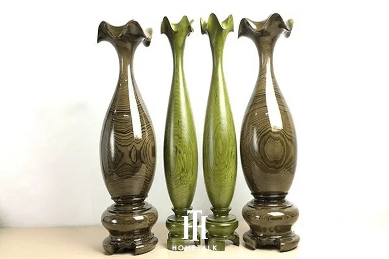 Gỗ thủy tùng xanh làm bình hoa
