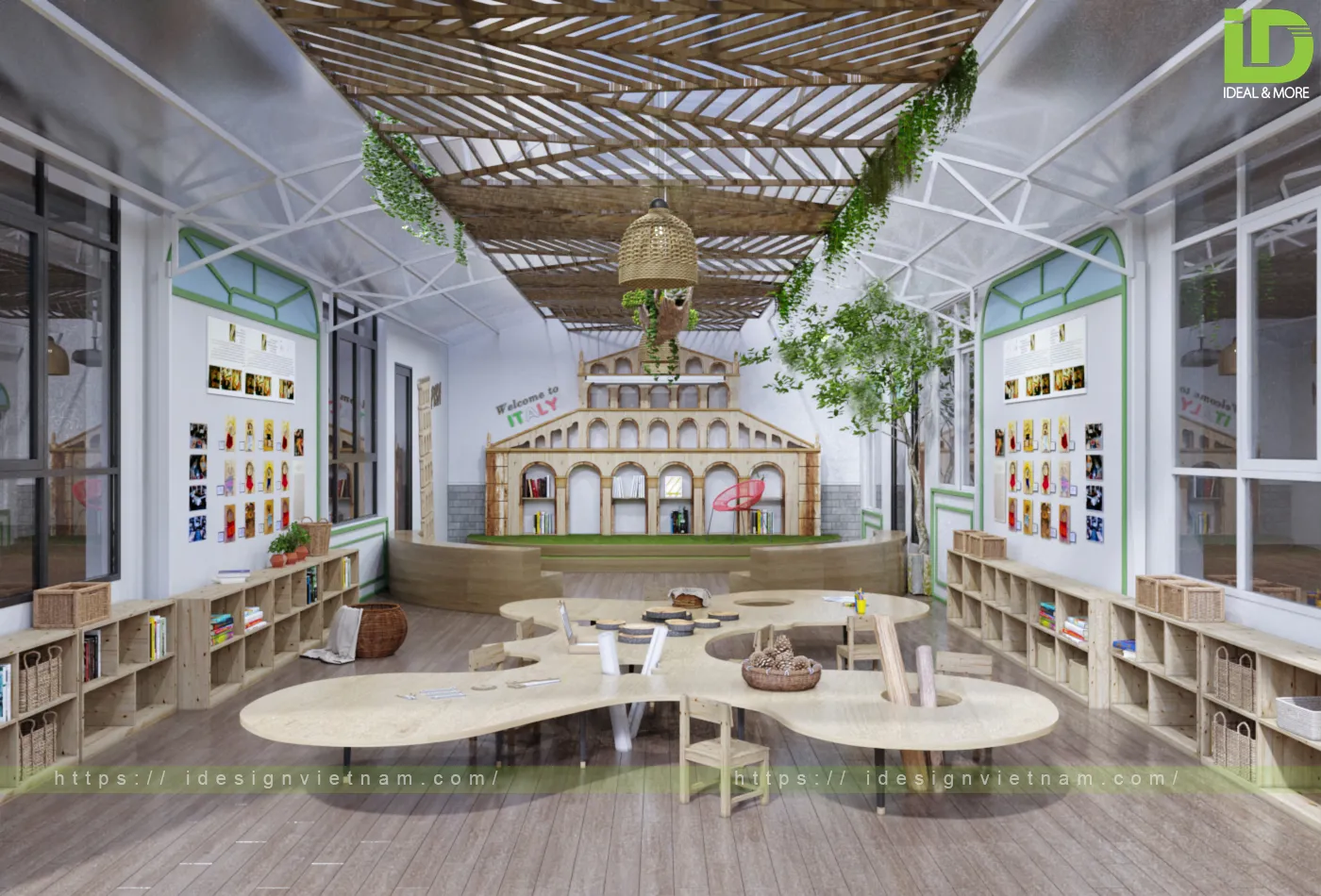 Trang trí góc thư viện mầm non - Xây dựng góc thư viện của bé | IDESIGN