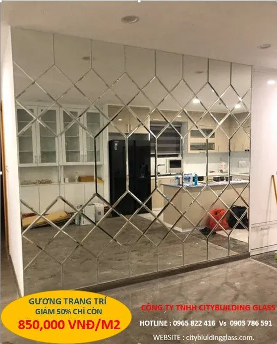 Kính trang trí mẫu karo