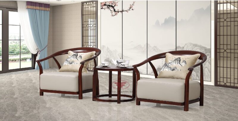 Bộ Bàn Trà Nhỏ 2 Ghế Indochine Gỗ Óc Chó: Tinh Hoa Thẩm Mỹ Cho Không Gian Sống Hiện Đại