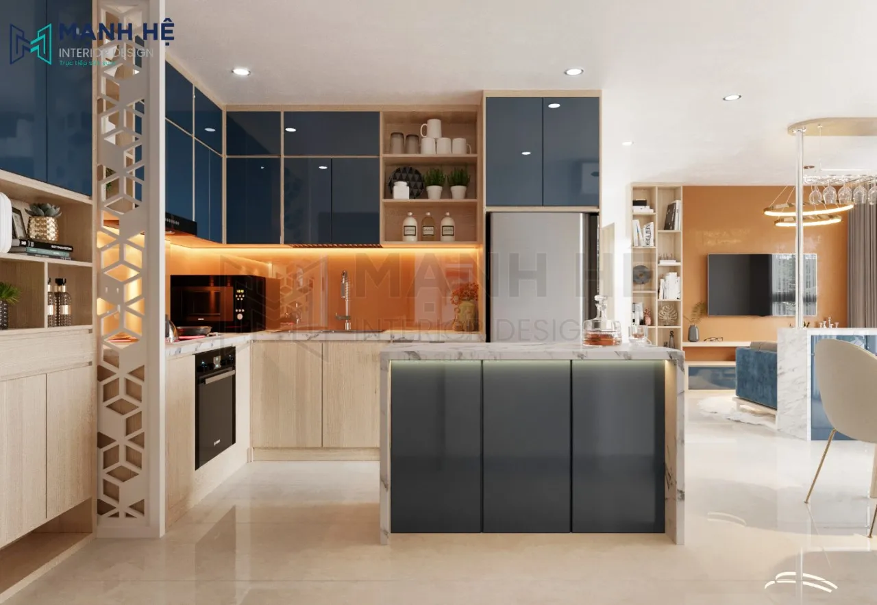 tủ bếp có đảo bếp