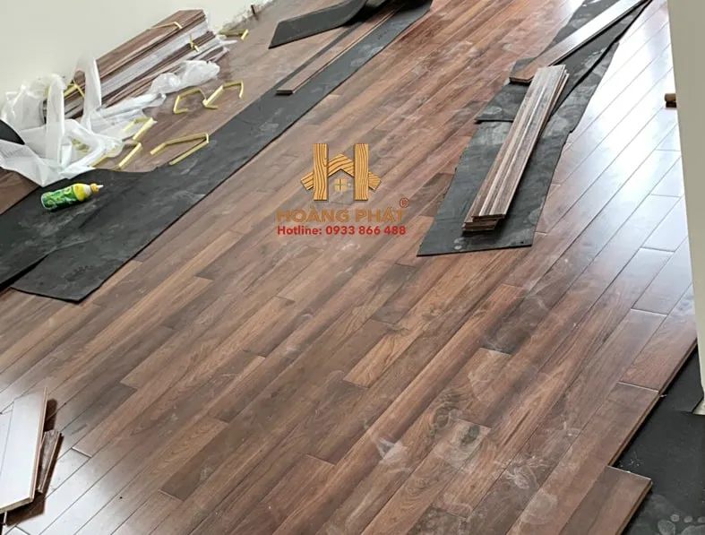 Sàn Gỗ Walnut Óc Chó - Ảnh thực tế công trình sau khi hoàn thiện