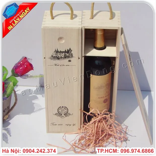 Hộp gỗ đựng rượu vang giá rẻ nhưng vẫn đảm bảo sự sang trọng