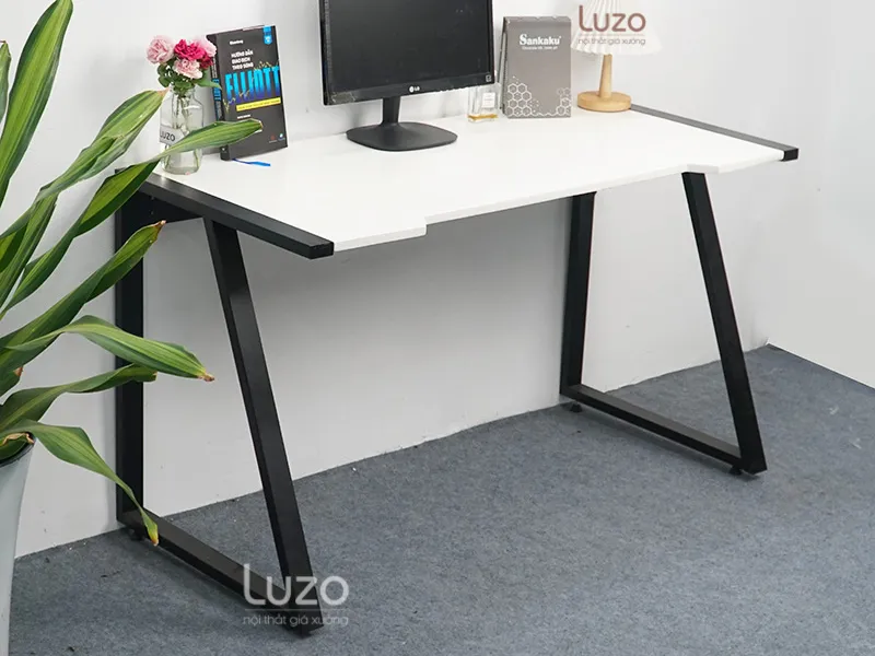 Bàn làm việc tại nhà chân sắt gỗ MDF Happy Life Desk