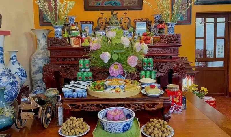 Hướng dẫn bài trí bàn thờ ngày Tết miền Bắc chuẩn phong tục