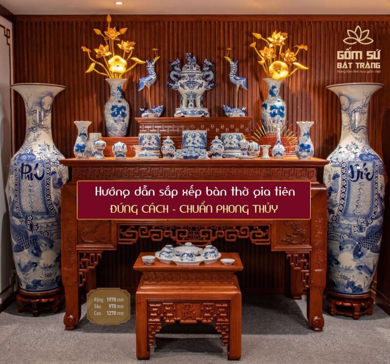 Bàn Thờ Gia Tiên 2 Tầng: Thiết Kế Tinh Hoa, Phong Thủy Vượng Khí Cho Không Gian Thờ Cúng
