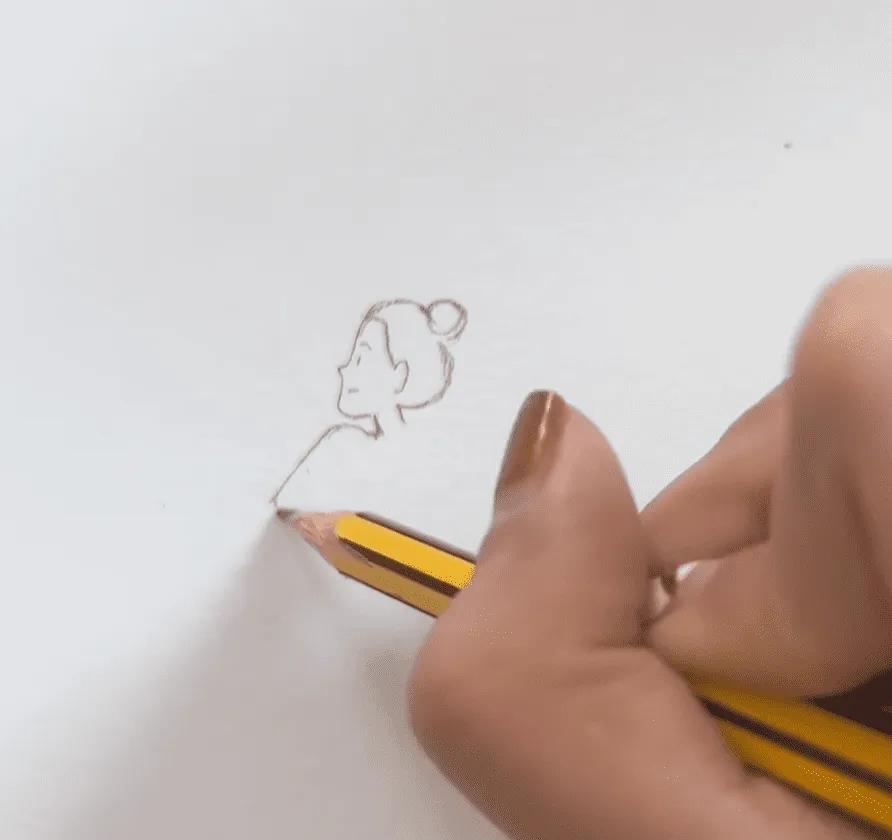 Vẽ khuôn mặt cho cô gái