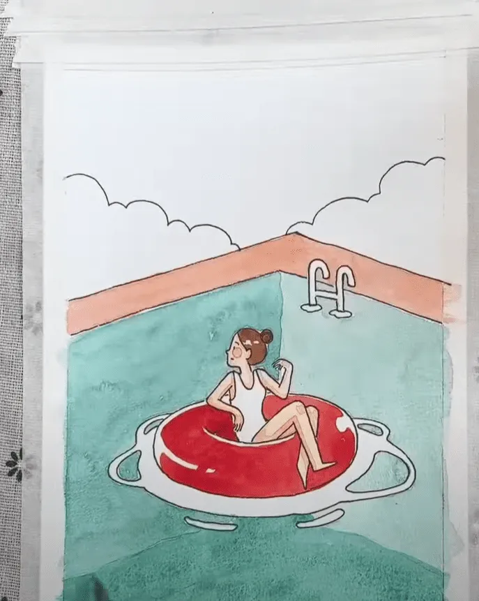 Tô sáng tối bể bơi