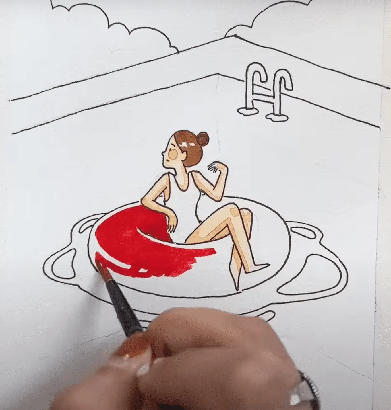 Đi nét lại bằng bút đen