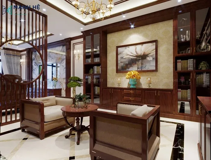 Trang trí phòng khách bằng nội thất gỗ tự nhiên