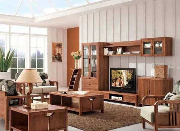 Trang trí phòng khách bằng nội thất gỗ tự nhiên