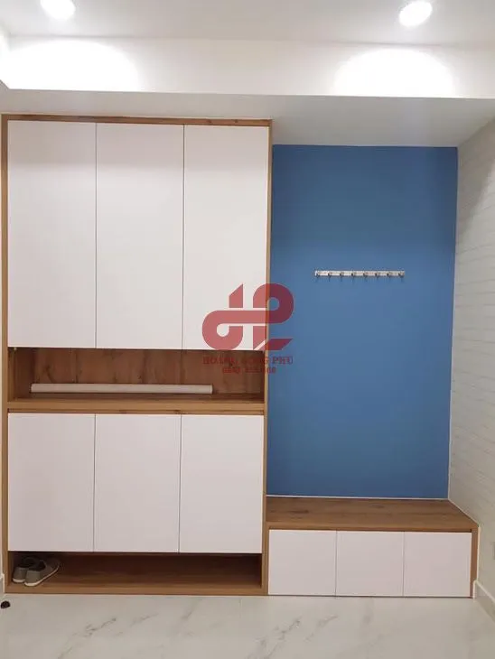 Tủ giày cá nhân trong phòng ngủ, thiết kế nhỏ gọn màu trắng